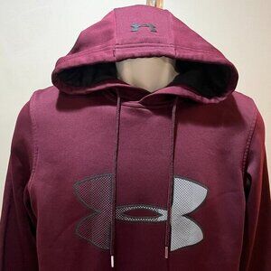 Under Armour Men's burgundy ColdGear l/s Hooded Sweatshirt hoodie Small S EUC